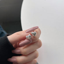 New S925 Loving Heart In Sterling Silver Shape Inlaid Zircon Stud Earrings For Women