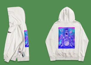 Essential hoodie with inkjet steam wave