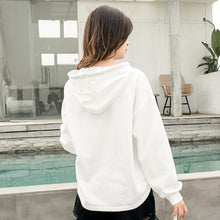 Printed loose - fitting hoodie