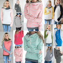 Striped Panel Hoodie Sweatshirt