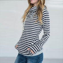Striped Panel Hoodie Sweatshirt