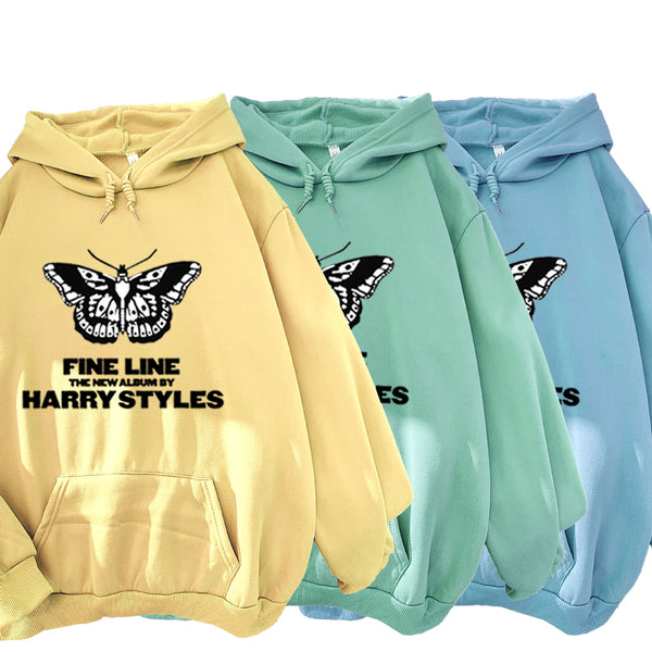 Black Butterfly FINE LINE Print Hoodie