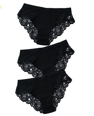 3-Piece Set Of Cotton Lace Ladies Underwear