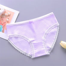 Women's All Cotton Underwear Mid Waist Briefs