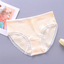 Women's All Cotton Underwear Mid Waist Briefs