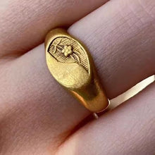 Ethnic Style Fashion All-matching Special-interest Design Simple Yellow Gold Ring