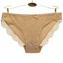 Women's solid color cotton lace panties