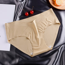 Female Plus Size Low Waist Seamless Ice Silk Briefs