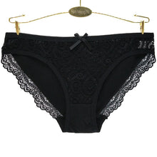 Women's solid color cotton lace panties