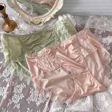 Skin-friendly Ice Silk Underwear Lace Edge Comfortable Satin Underwear Sheath Sexy Seamless Underwear Simple