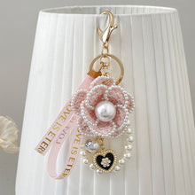 Camellia Key Chain Ribbon Pearl