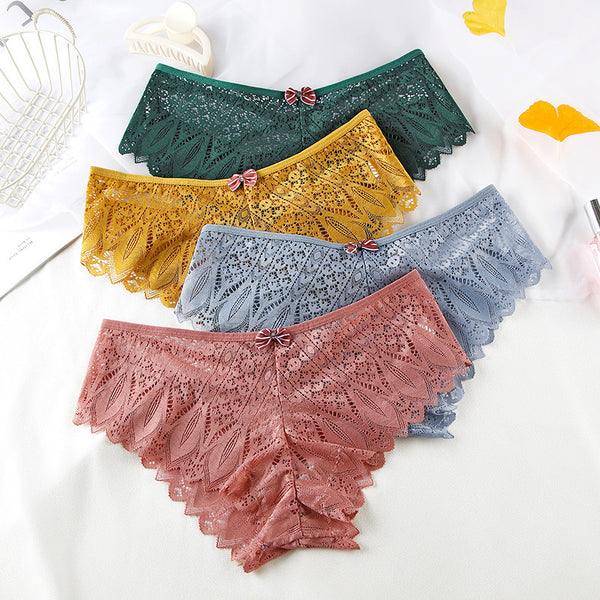 Women's Mid-waist Lace Butterfly Briefs