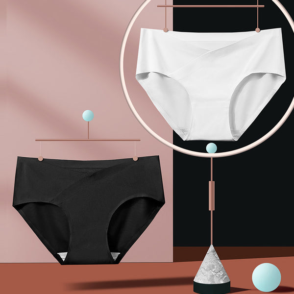 Female Plus Size Low Waist Seamless Ice Silk Briefs