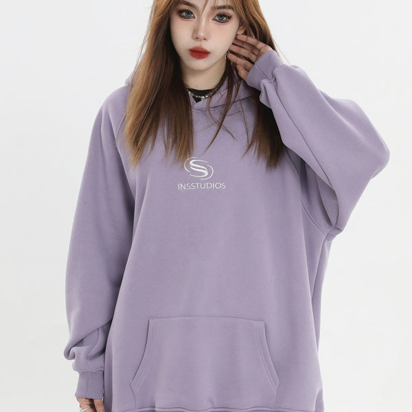 Striped Sweater Heavy Fleece-lined Hoodie
