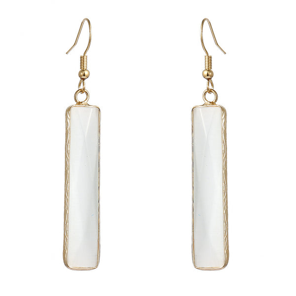 Design Natural Stone Opal Geometric Popular Earrings