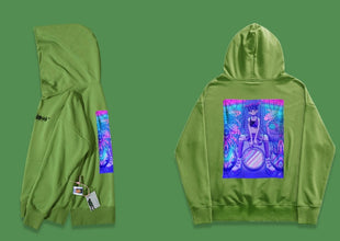 Essential hoodie with inkjet steam wave