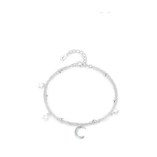S925 Sterling Silver Star Moon Double Layer Twin Bracelet For Women