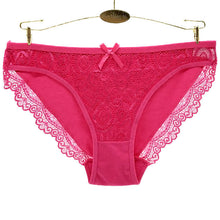 Women's solid color cotton lace panties