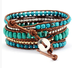 Natural Pine Stone Multi-layer Winding Bracelet