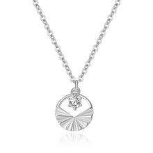 Silver Necklace Earrings Set High-grade Geometric Round Design Jewelry