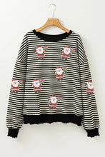 Striped Santa Claus Sequined Sweater For Women