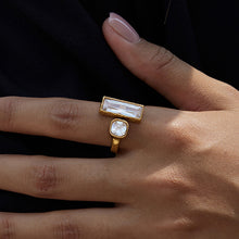 High-grade Rhinestone Titanium Steel No Fading Ring