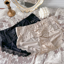 Skin-friendly Ice Silk Underwear Lace Edge Comfortable Satin Underwear Sheath Sexy Seamless Underwear Simple
