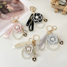 Camellia Key Chain Ribbon Pearl