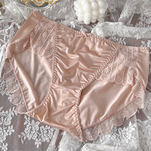 Skin-friendly Ice Silk Underwear Lace Edge Comfortable Satin Underwear Sheath Sexy Seamless Underwear Simple