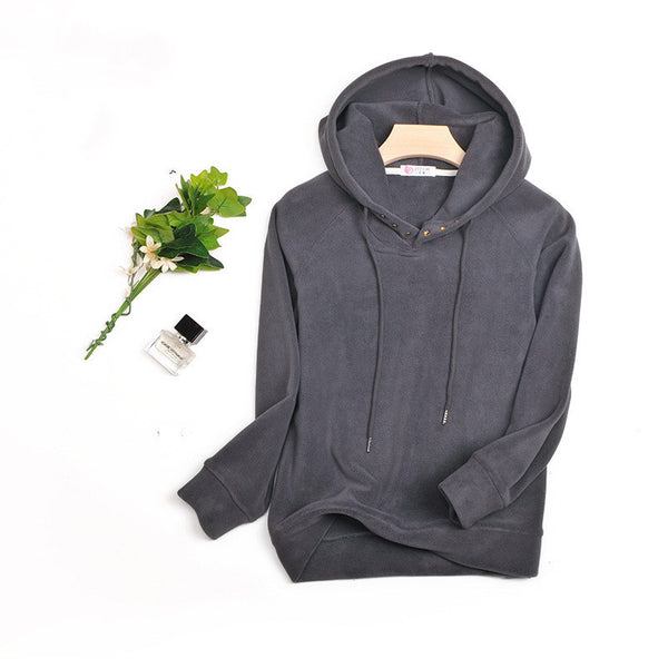 Breasted Drawstring Hoodie With Loose Fit