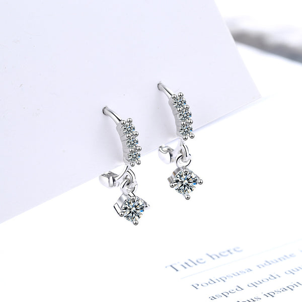 Gang Drill Ear Clip Female Diamond Inlaid Short Temperament