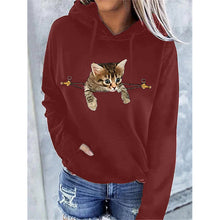 Autumn And Winter New Long-sleeve Animal Print Hoodie Coat For Women
