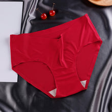 Female Plus Size Low Waist Seamless Ice Silk Briefs