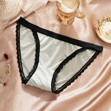 Ultra-thin Ice Silk Briefs Lace Edge Fashion Letter Belt Wisps Empty Women