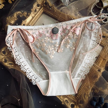 Sexy Lace-up Lace Underwear Sheer Mesh Low Waist Briefs