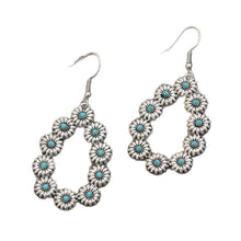 Retro Natural Stone Fashion Turquoise Long Earrings