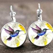 Flying Hummingbird Time Stone Glass Fashion Ear Jewelry