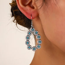 Retro Natural Stone Fashion Turquoise Long Earrings