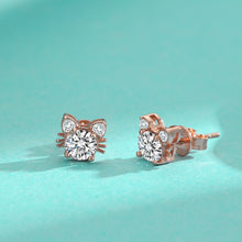 Women's Fashion Sterling Silver Moissanite Cat Stud Earrings