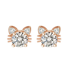 Women's Fashion Sterling Silver Moissanite Cat Stud Earrings