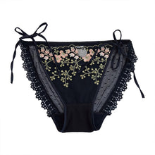 Sexy Lace-up Lace Underwear Sheer Mesh Low Waist Briefs
