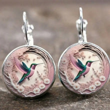 Flying Hummingbird Time Stone Glass Fashion Ear Jewelry