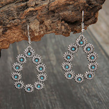 Retro Natural Stone Fashion Turquoise Long Earrings