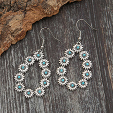 Retro Natural Stone Fashion Turquoise Long Earrings