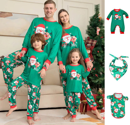 2024 Winter Couples Christmas Pajamas For Family Matching Outfits Mother Kids Clothes Christmas Deer Pajamas Family Clothing Set