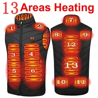 17 Areas Electric Heated Vest Usb  Heating