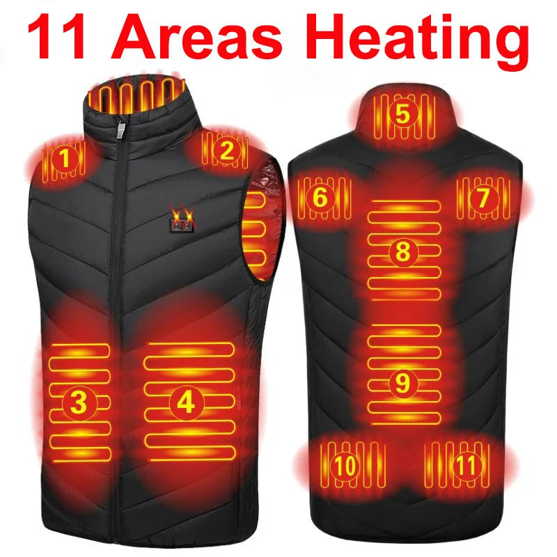 17 Areas Electric Heated Vest Usb  Heating