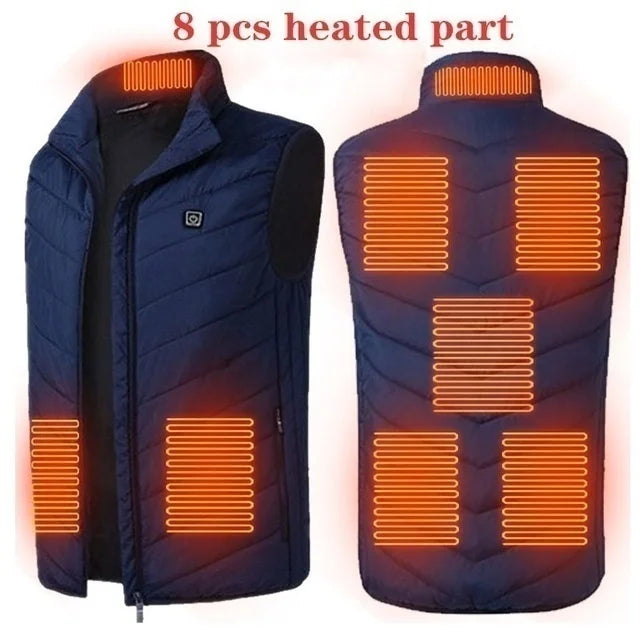 17 Areas Electric Heated Vest Usb  Heating