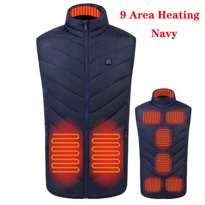 17 Areas Electric Heated Vest Usb  Heating