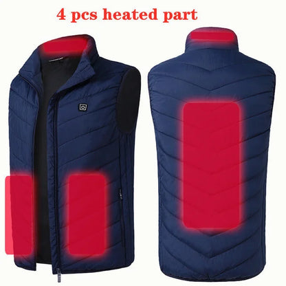 17 Areas Electric Heated Vest Usb  Heating